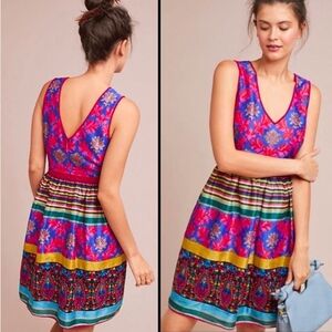 Anthropologie Payal Jain Francesca Dress Embroidered Multicolor Fit & Flare Sz 6